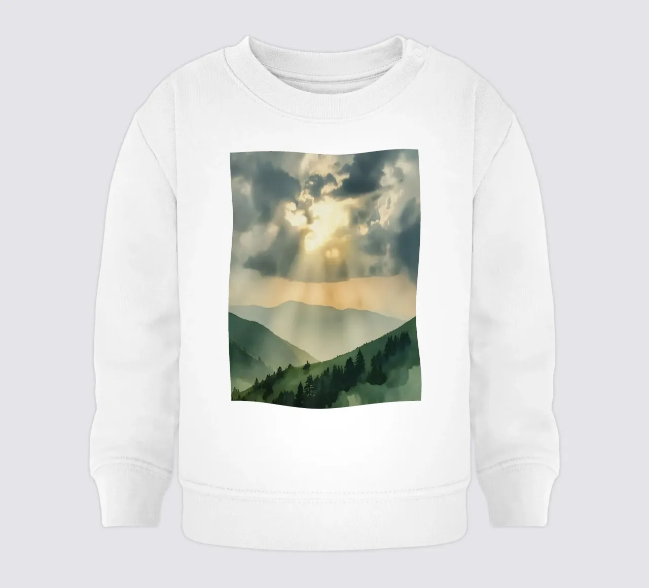 Paesaggio montano con raggi di sole felpa neonato da DesignDoodle