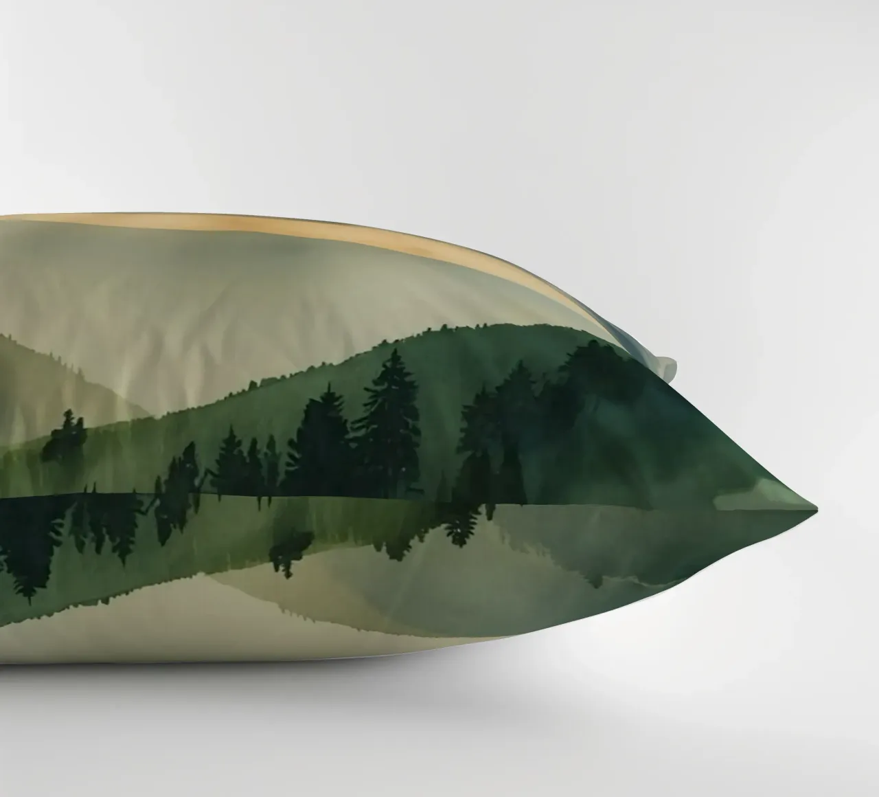 Paesaggio montano con raggi di sole cuscino da DesignDoodle