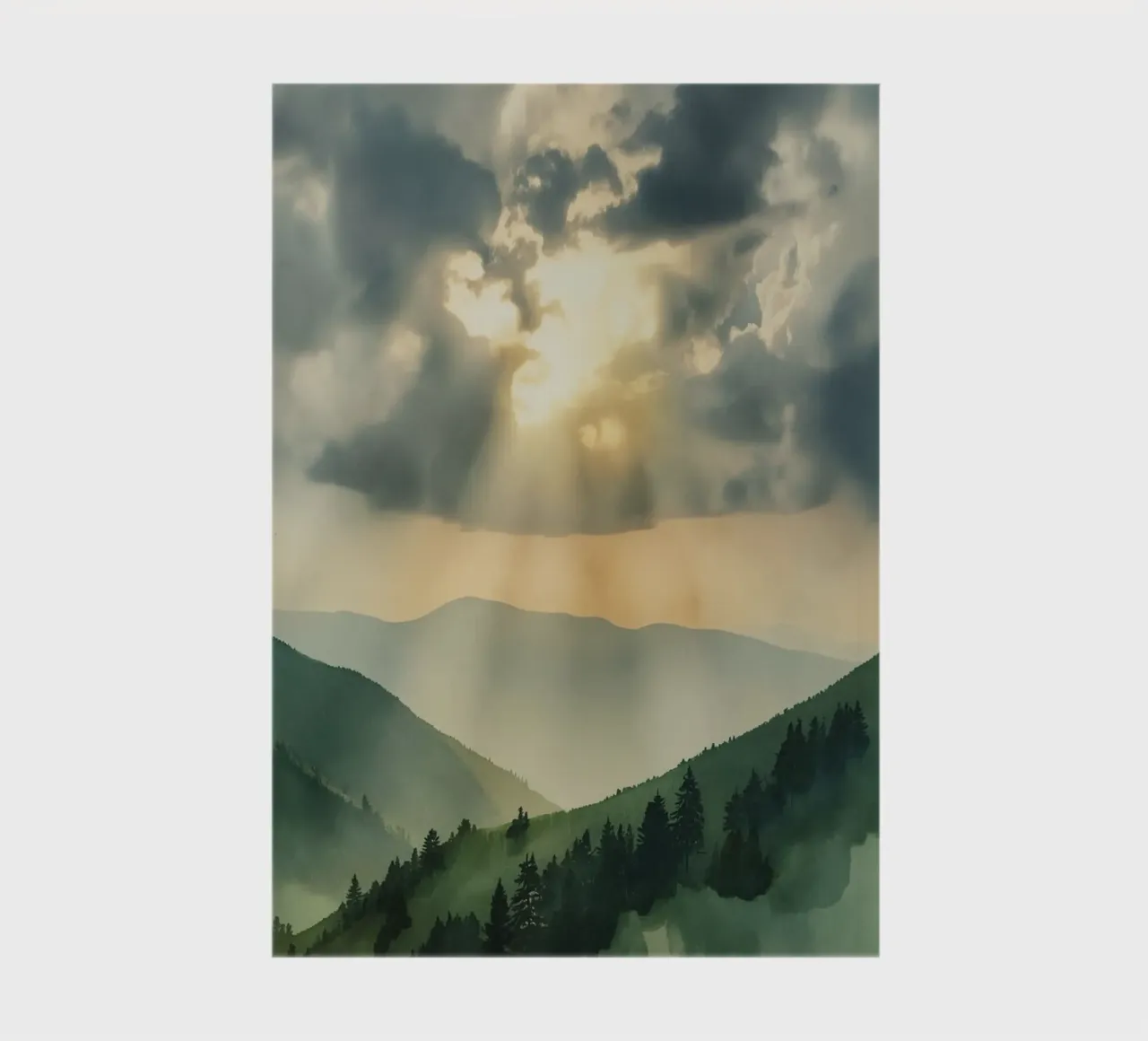 Paesaggio montano con raggi di sole diario da DesignDoodle