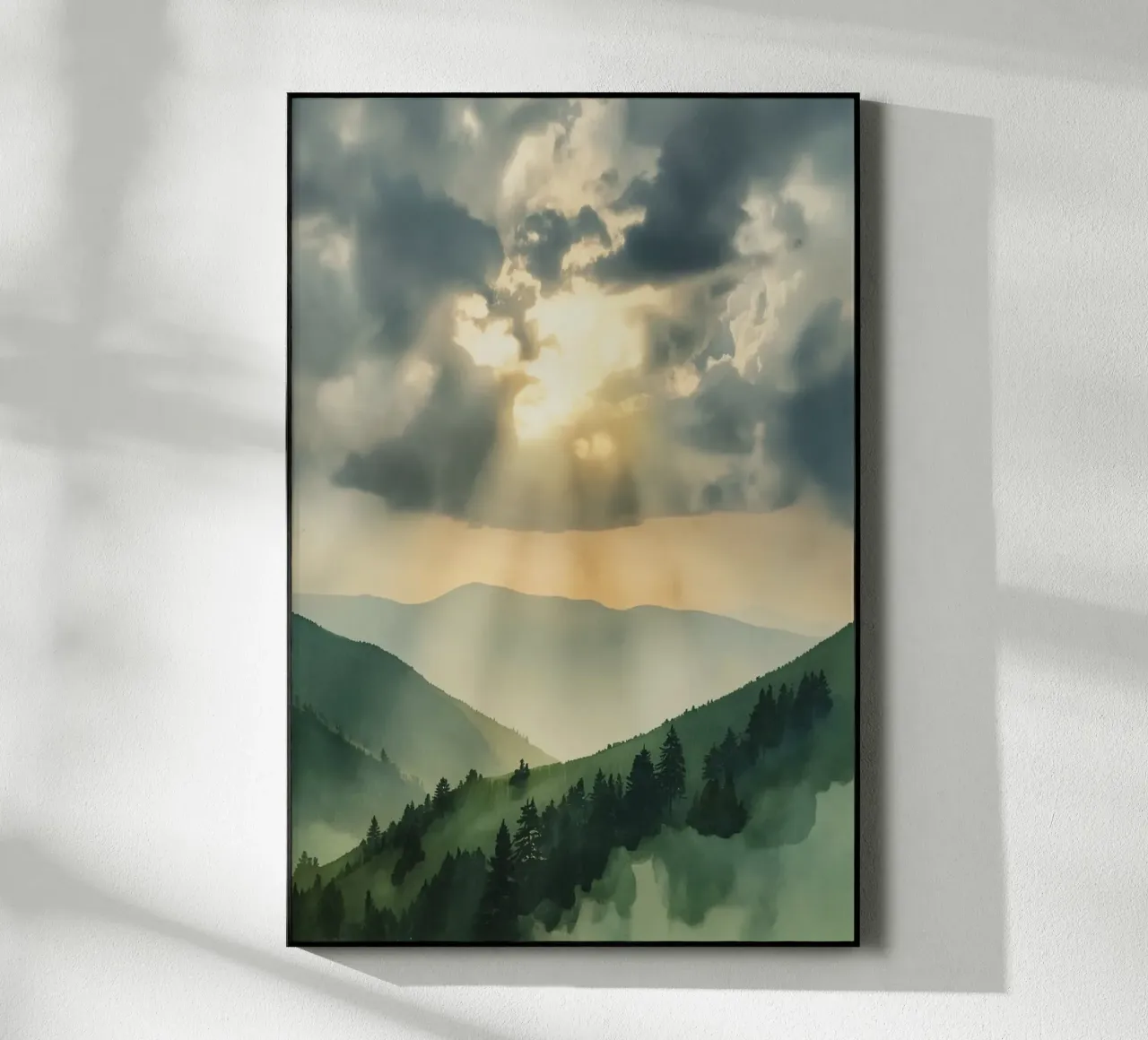 Paesaggio montano con raggi di sole plexiglass da DesignDoodle