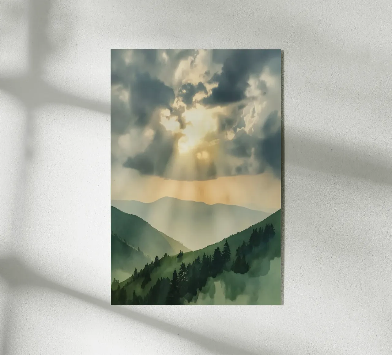 Paesaggio montano con raggi di sole plexiglass da DesignDoodle