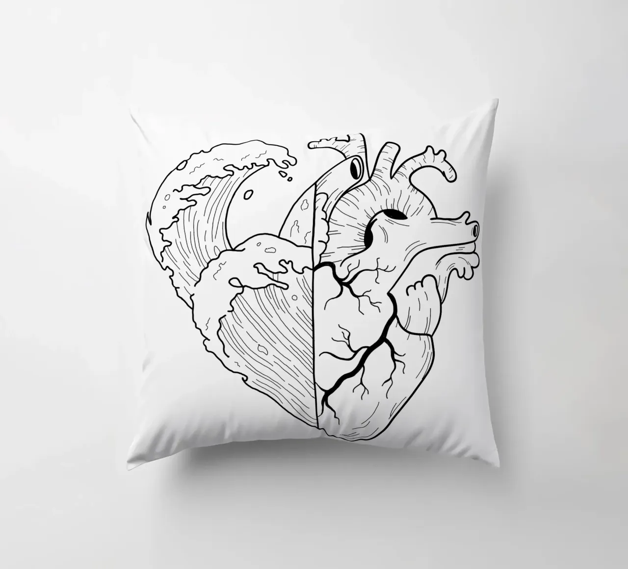 Heartwaves cuscino da byh.illustration