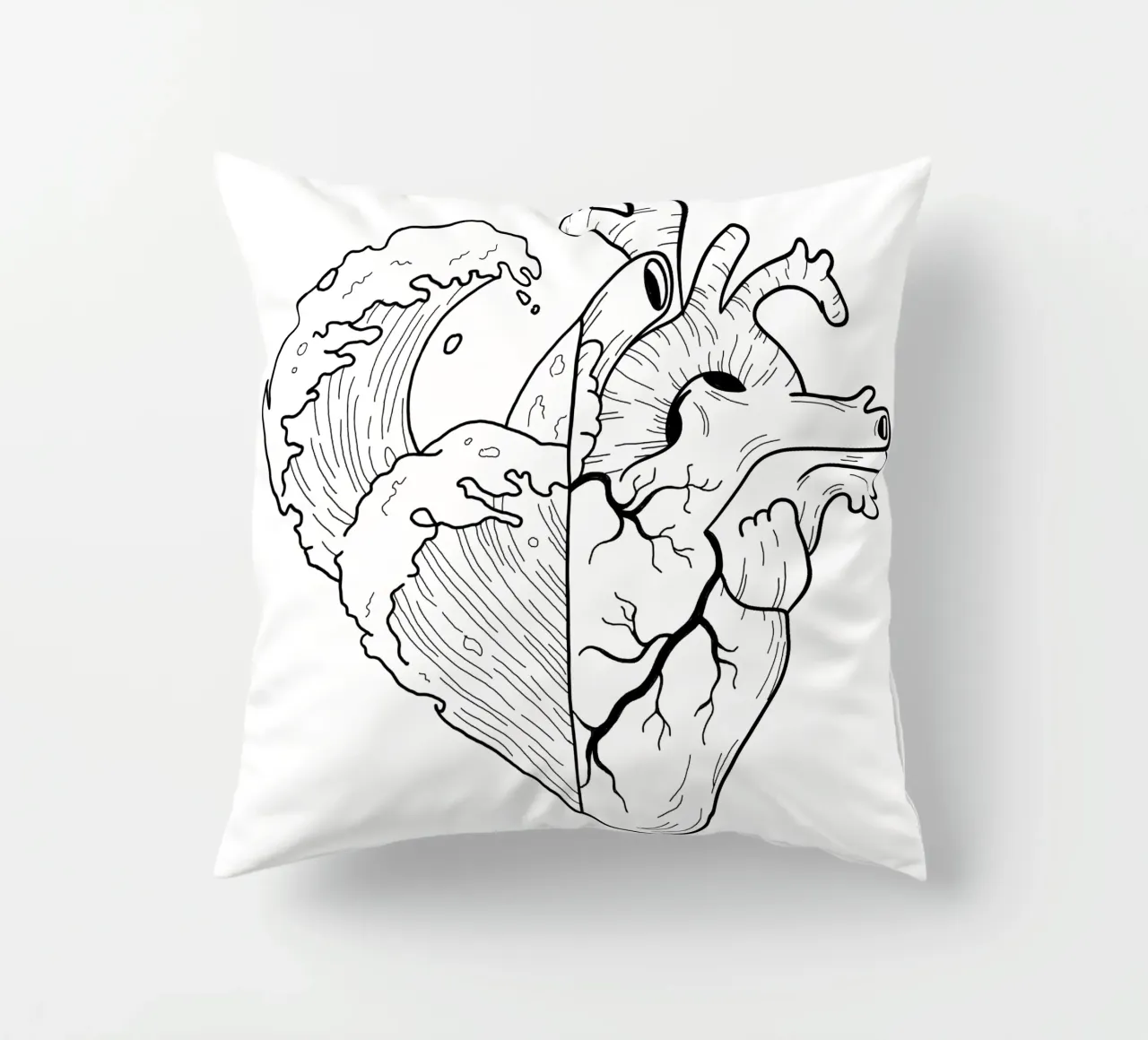 Heartwaves cuscino da byh.illustration
