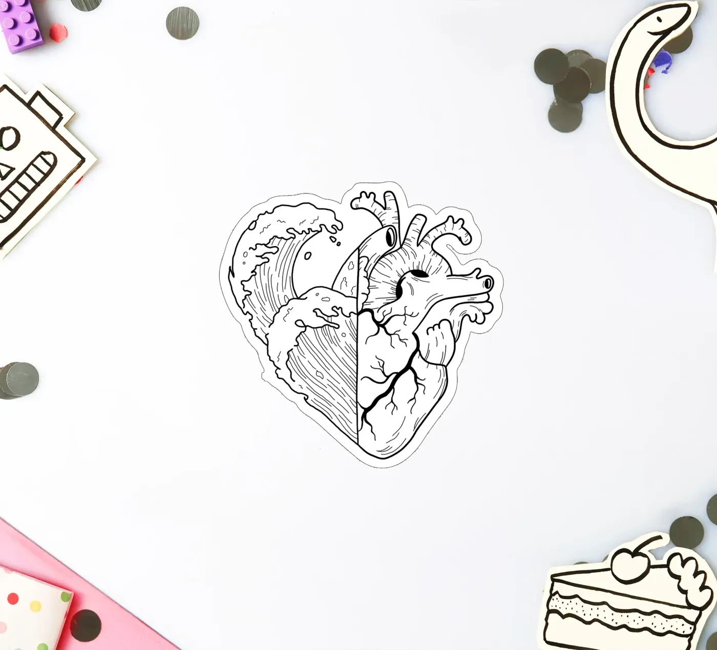 Heartwaves Sticker von byh.illustration