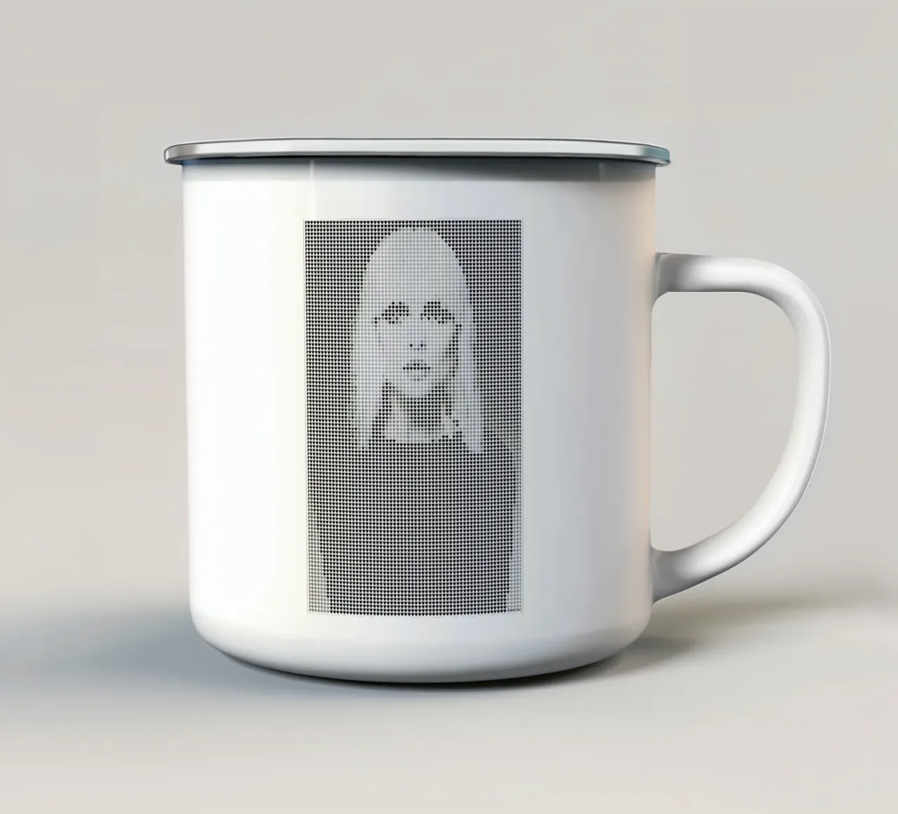 Heart Of (White Version) taza de esmalte de Robotic Ewe