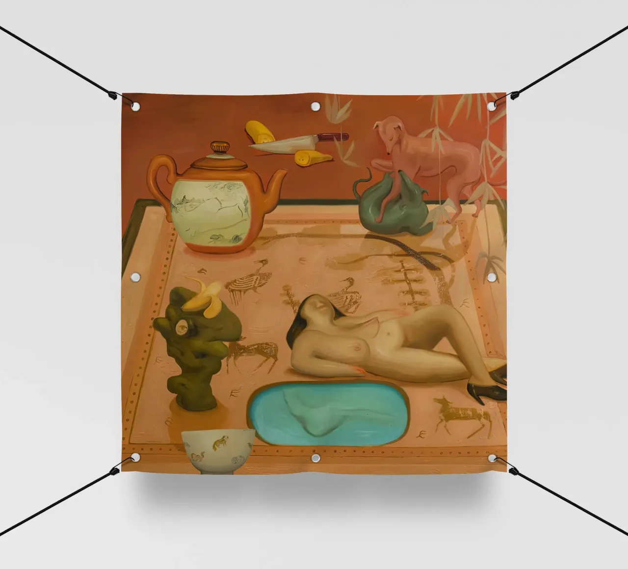 Un intrattenitore artistico, 2019 telo in pvc da Palletolate