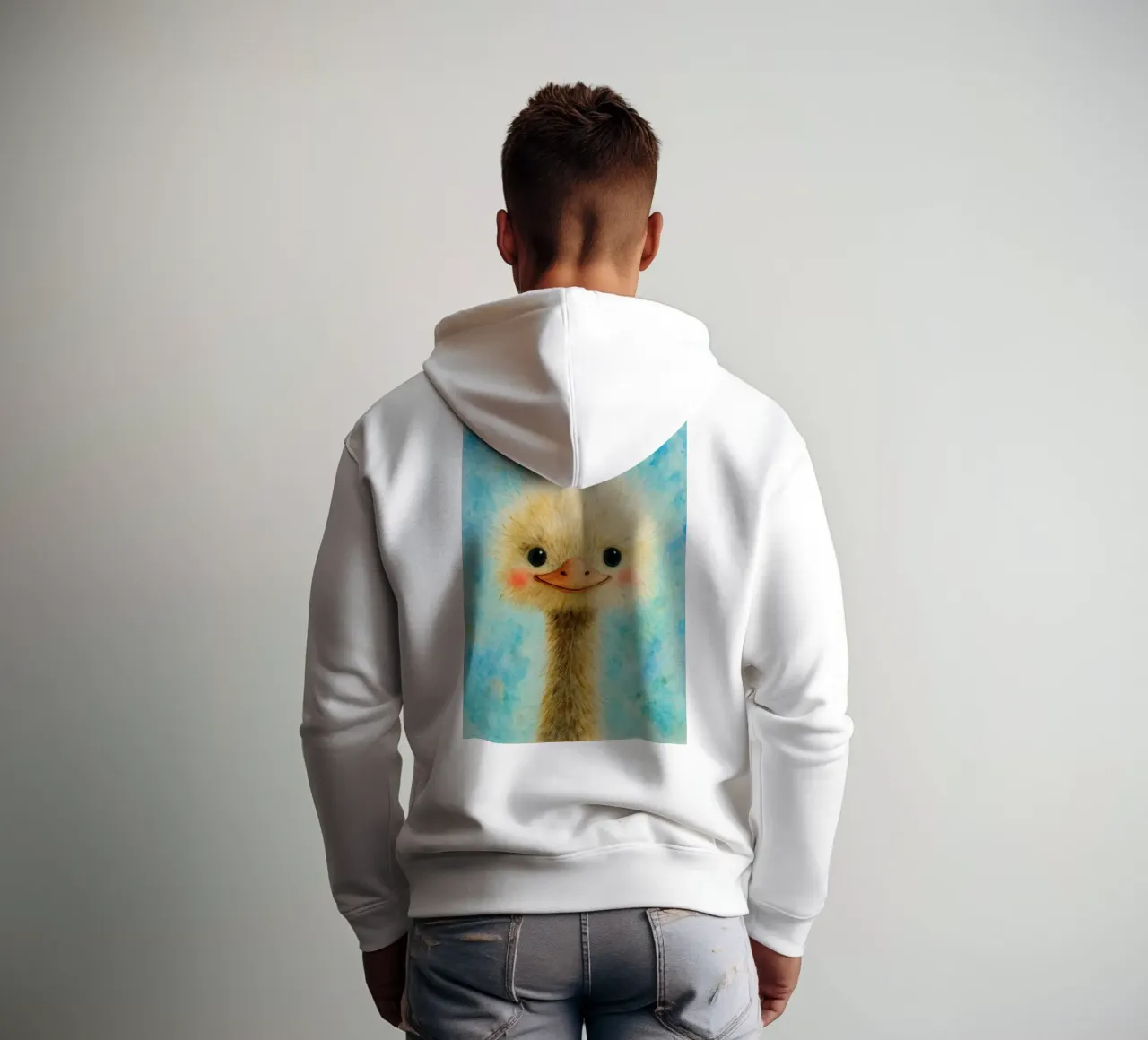 disegno del cucciolo di struzzo felpa con cappuccio da sunflower