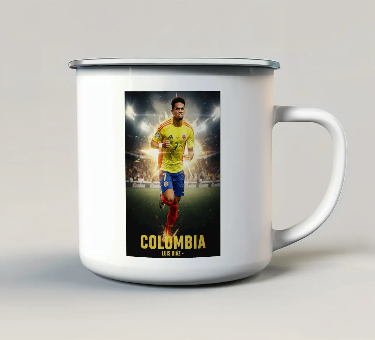 Luis Diaz - Colombia tazza in smalto da Lembayung art