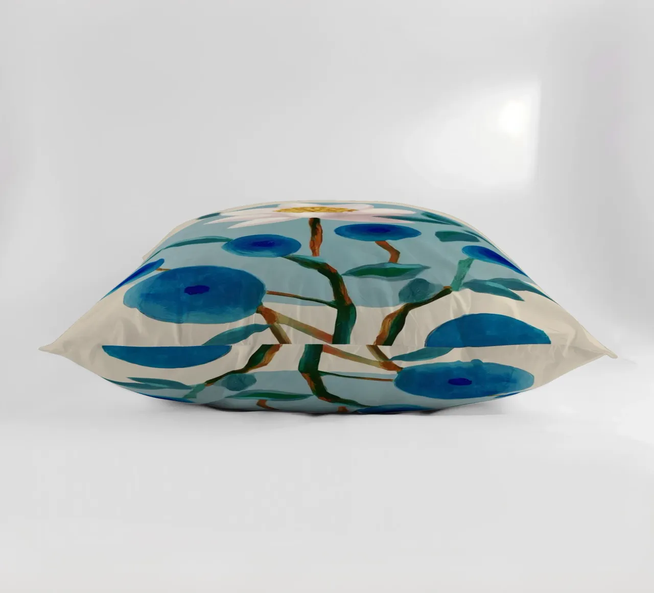Stylized Lotus Flower Art cuscino da Flow Line