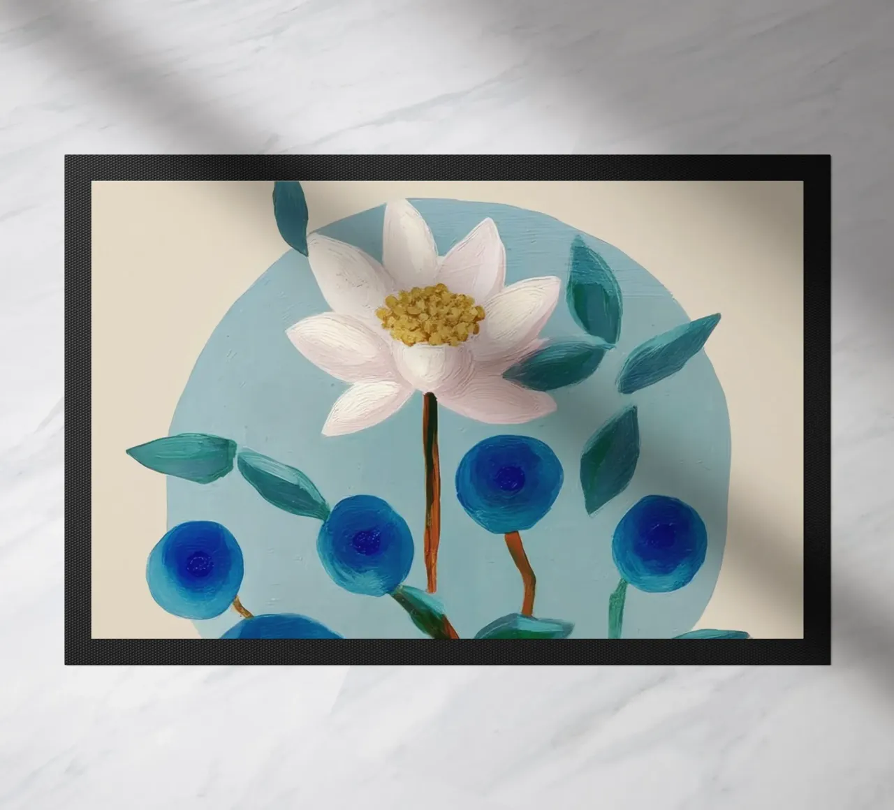 Stylized Lotus Flower Art zerbino da Flow Line