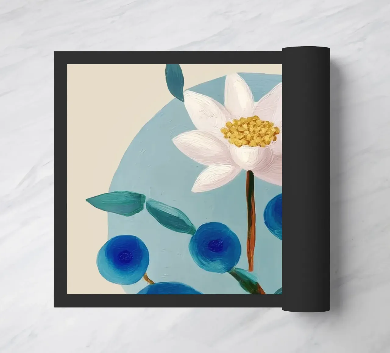 Stylized Lotus Flower Art zerbino da Flow Line