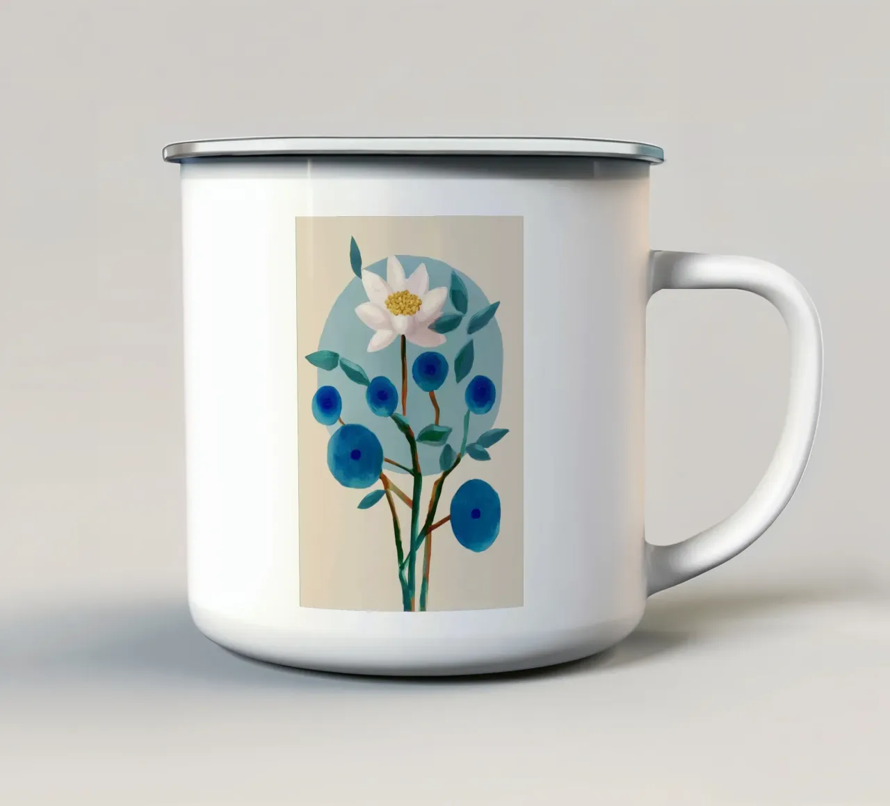 Stylized Lotus Flower Art tazza in smalto da Flow Line