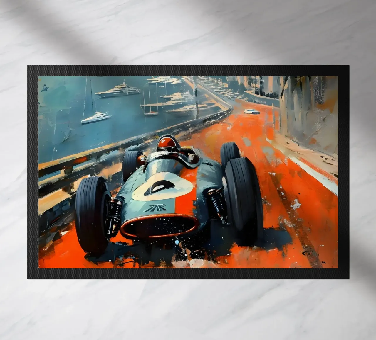 Monaco oldtimer deurmat van Vintage Travel Art
