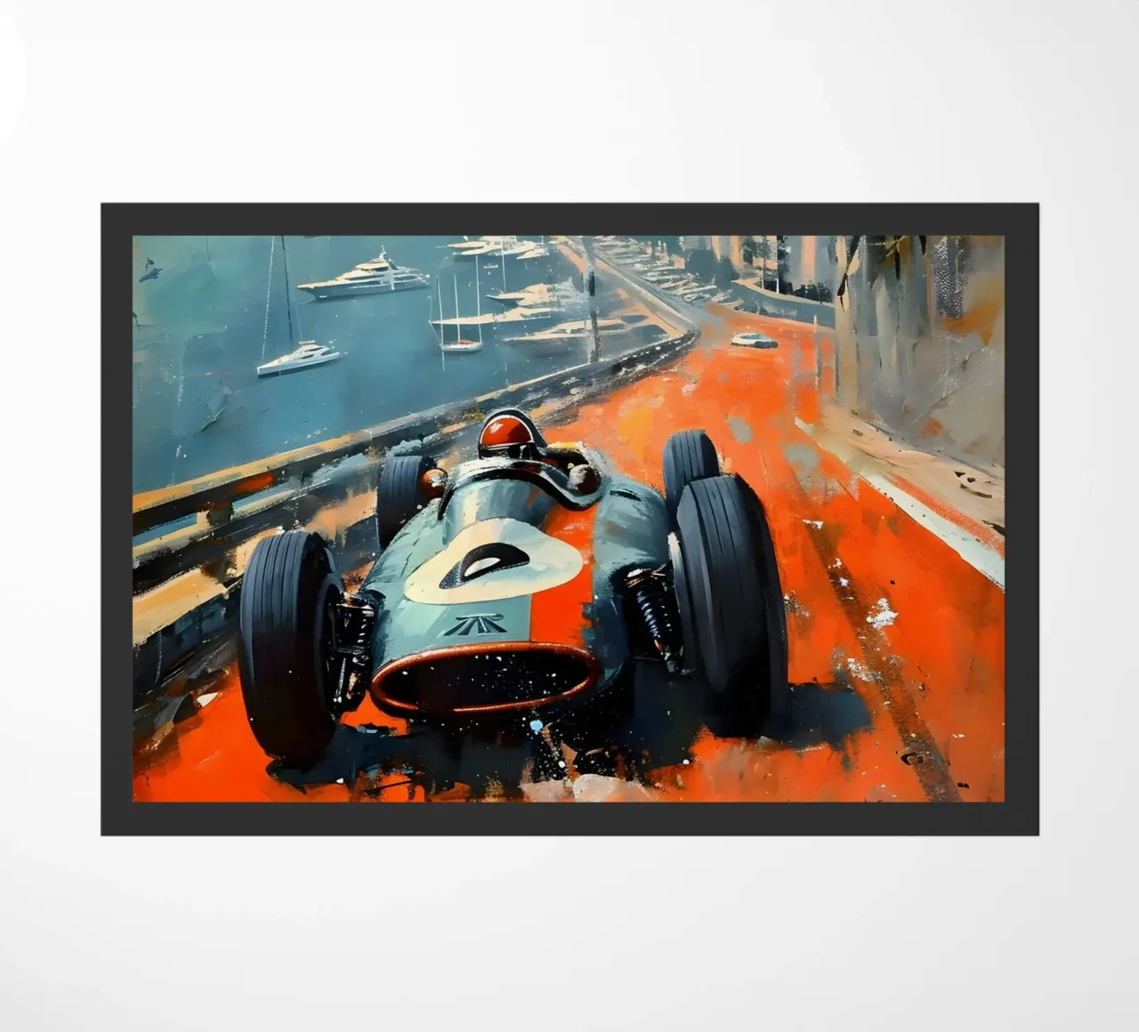 Monaco oldtimer deurmat van Vintage Travel Art