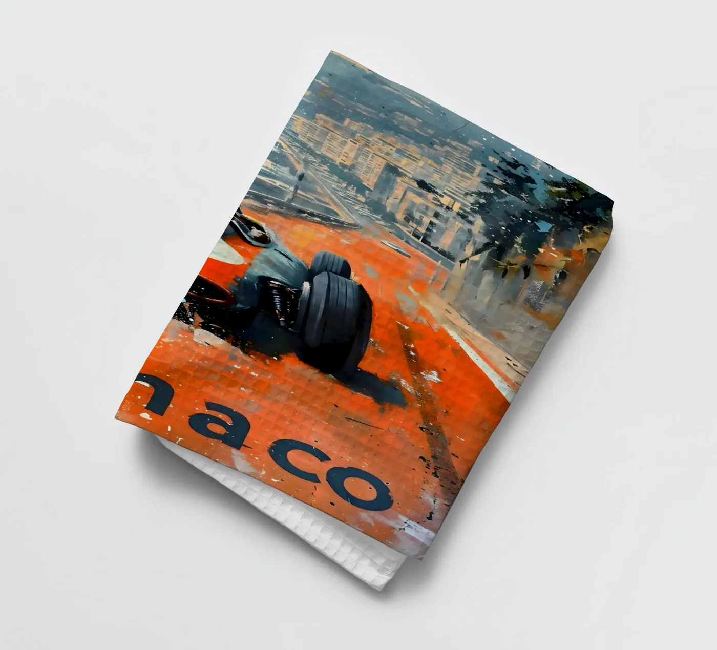 Monaco vintage racing car theedoek van Vintage Travel Art