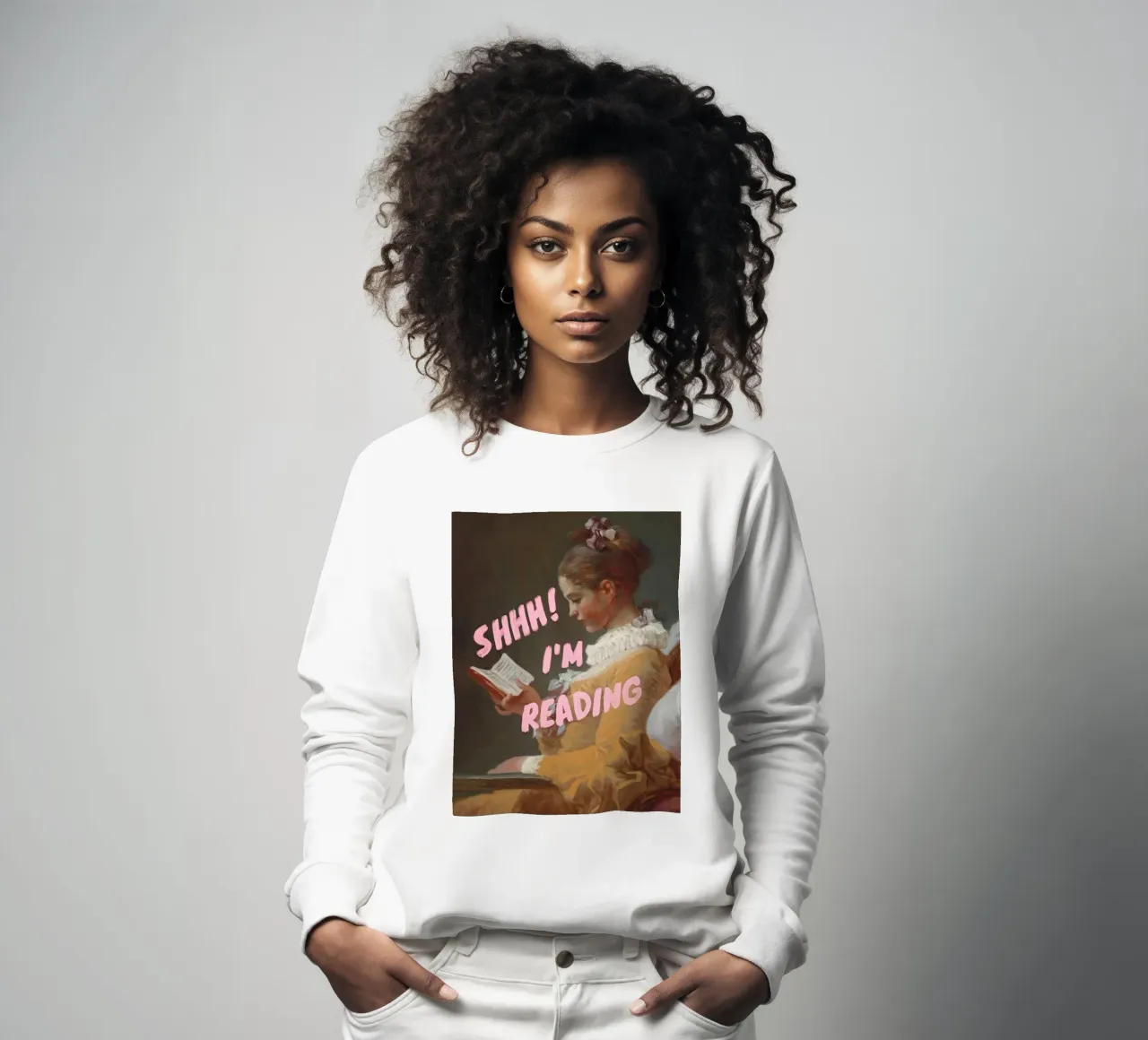 Shhh! I’m Reading sweatshirt van Jonas Loose