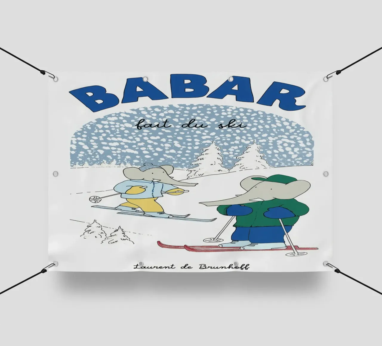 Babar va a sciare telo in pvc da Panait Ivascu