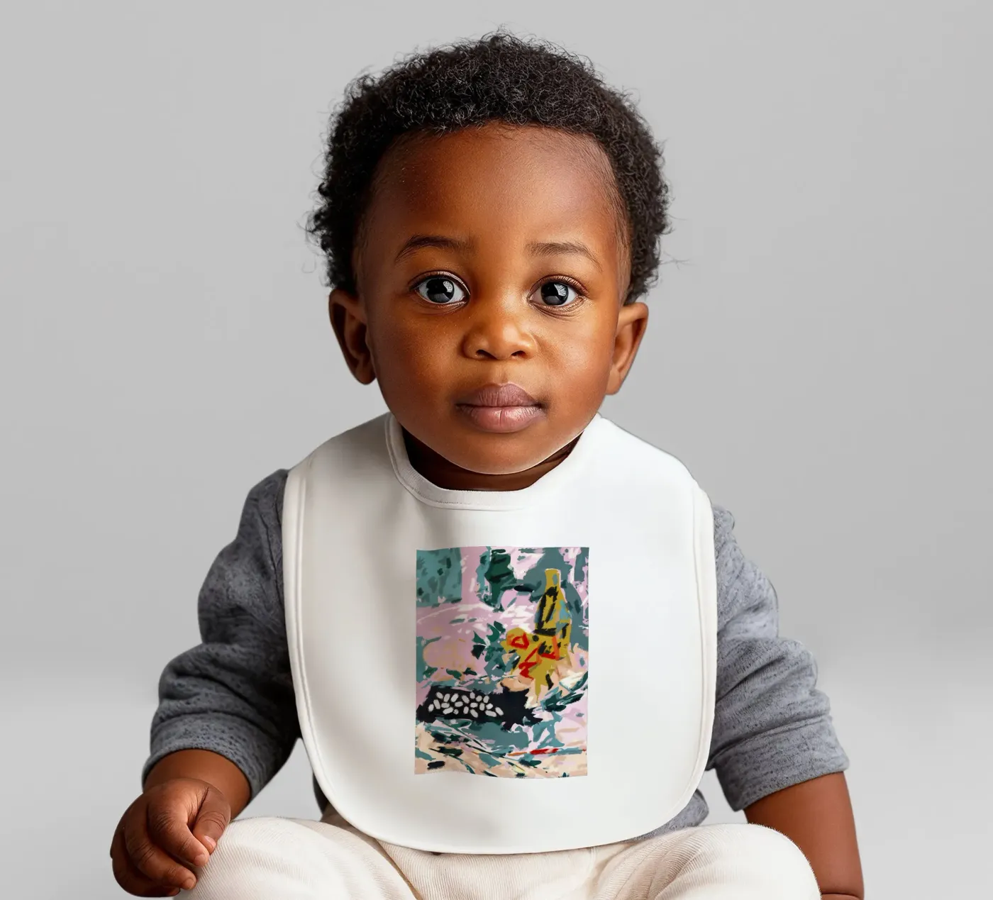 Olive Watcher baby bib by 83oranges.com