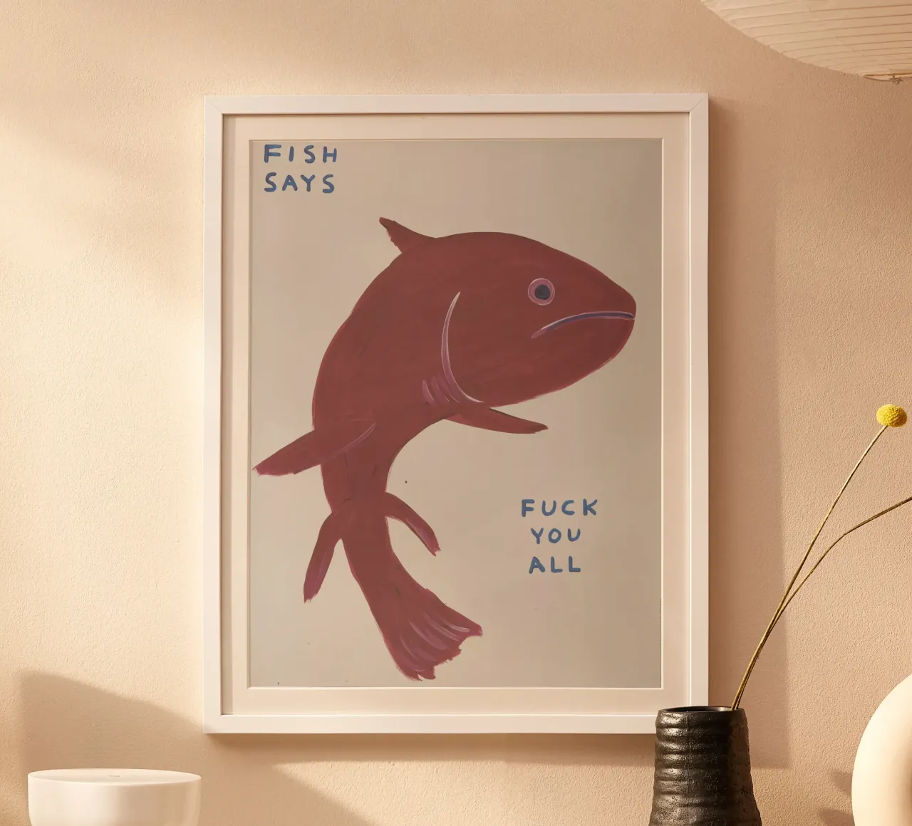 il pesce dice: "Fanculo a tutti". carta hahnemühle da Annie