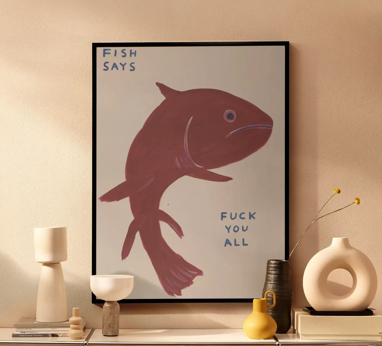 il pesce dice: "Fanculo a tutti". carta hahnemühle da Annie
