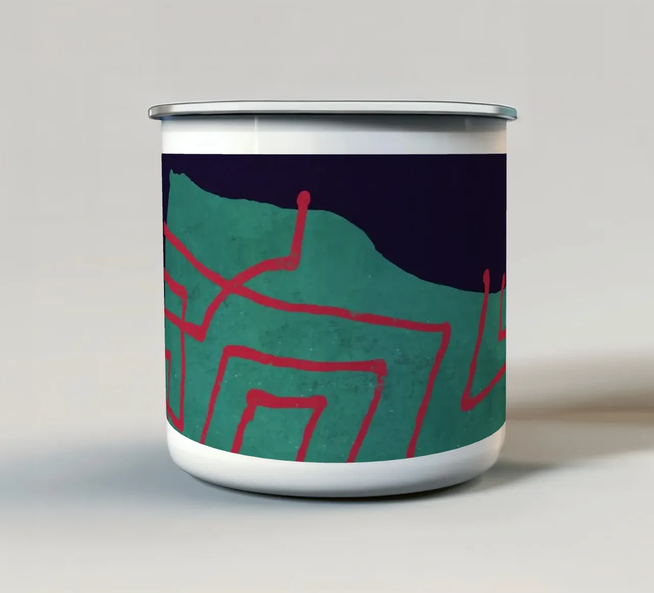 Lavoro a inchiostro 025 tazza in smalto da amini54
