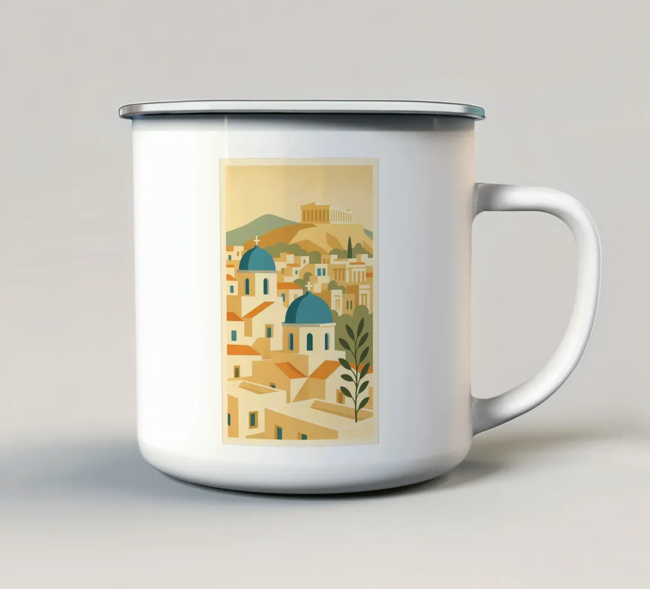 Atene a colori: viaggio nella Grecia d'epoca tazza in smalto da JETLAG | affiches voyage