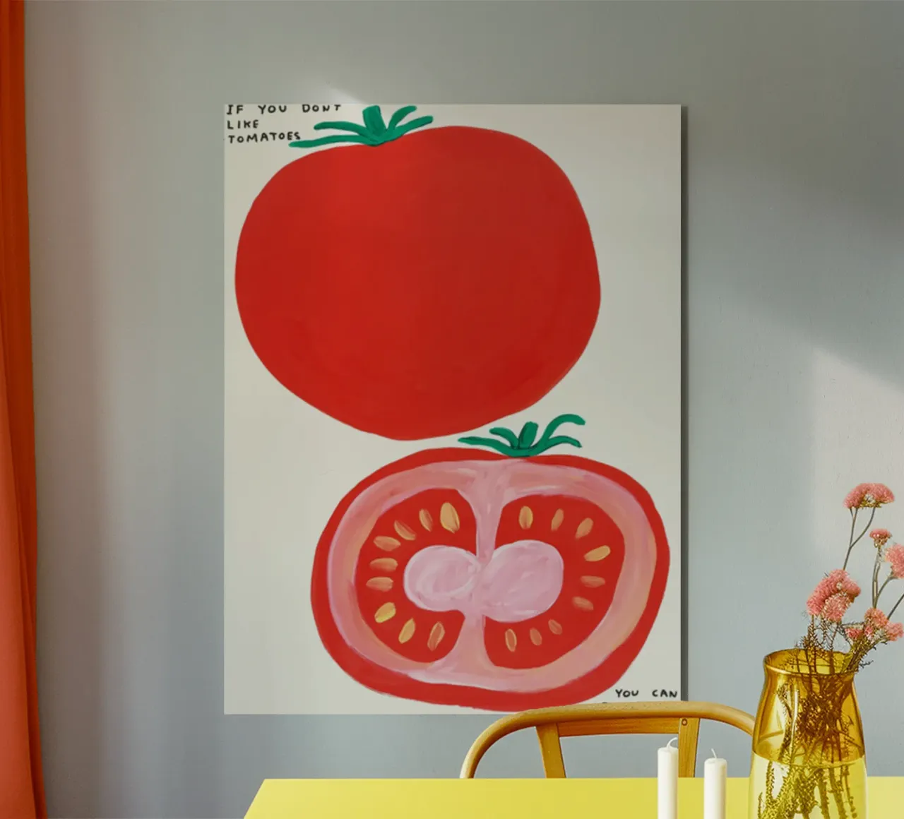 Se non ti piacciono i pomodori - Poster di David Shrigley alluminio dibond da Annie