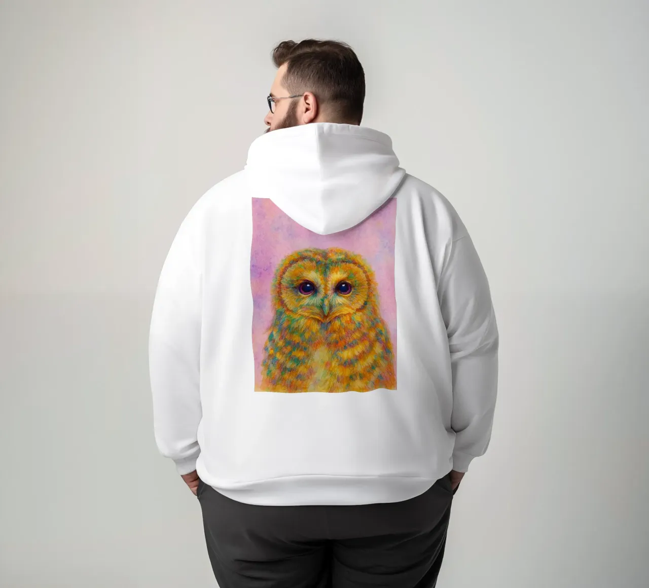 disegno di un gufo felpa con cappuccio da sunflower