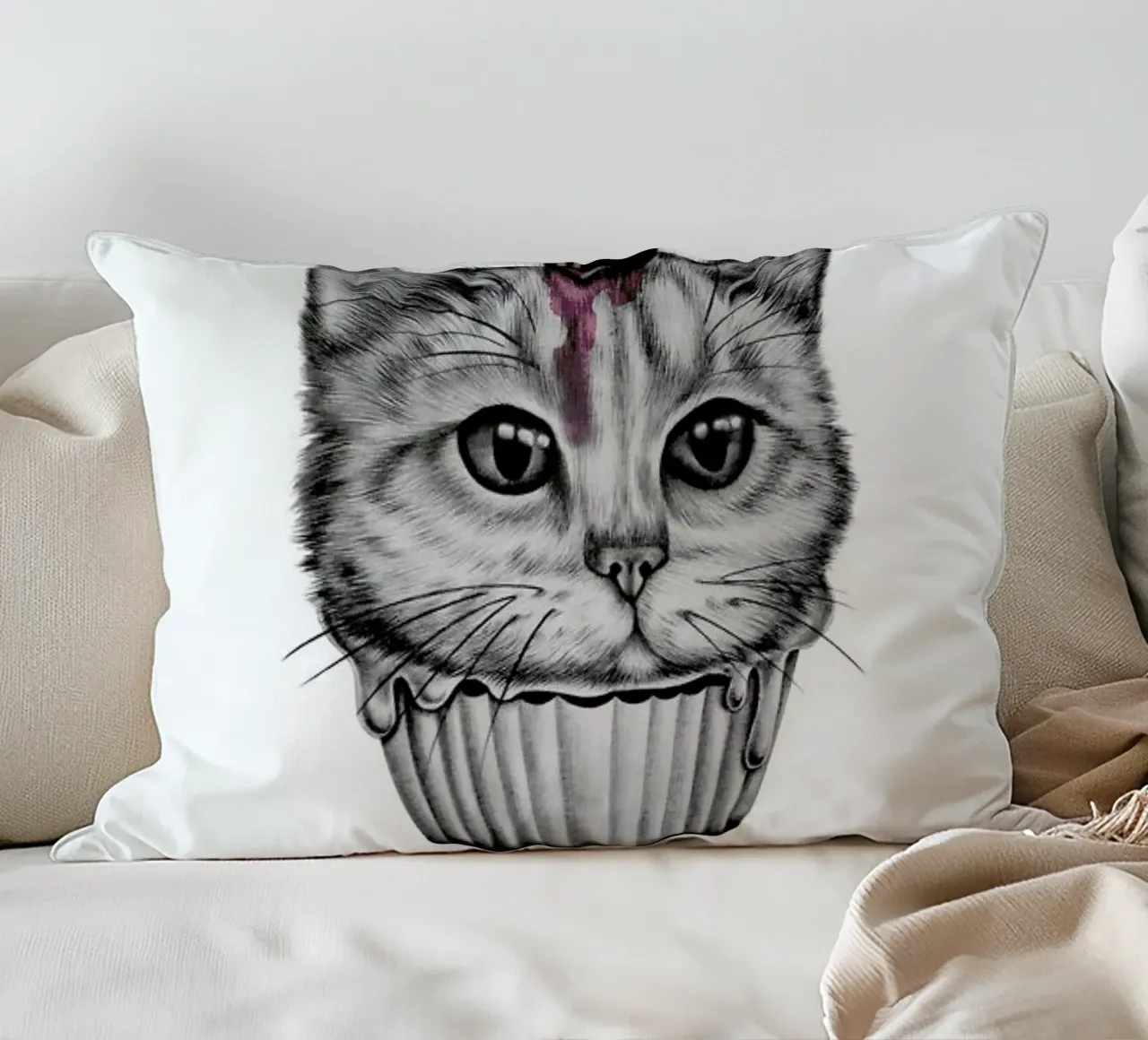 Cupcat cuscino da Maria Vdovichenko