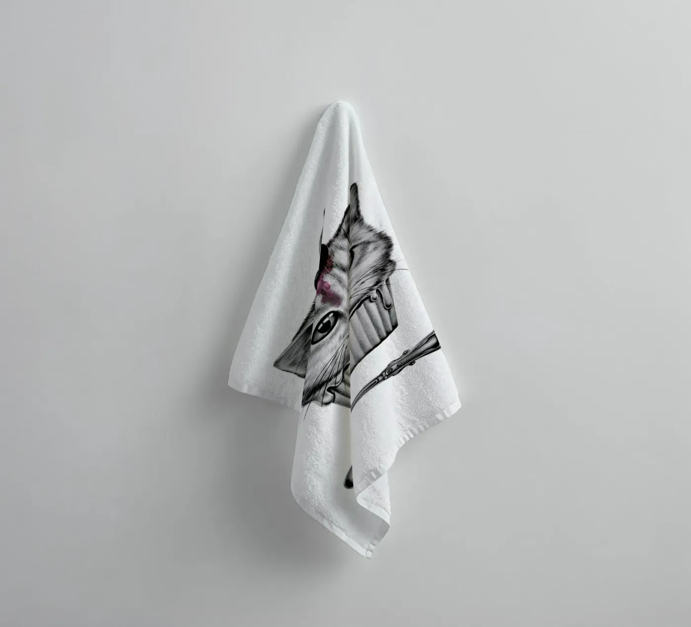 Cupcat towel by Maria Vdovichenko