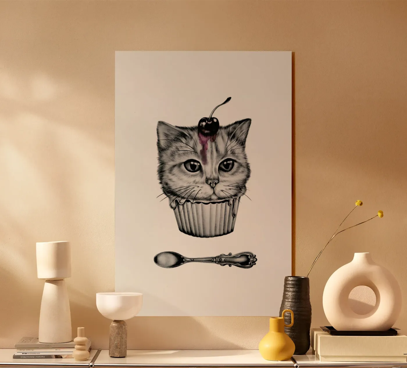 Cupcat acrylic glass by Maria Vdovichenko