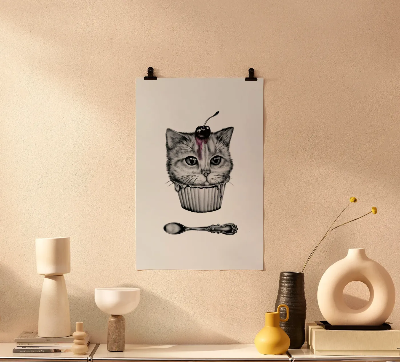 Cupcat poster van Maria Vdovichenko