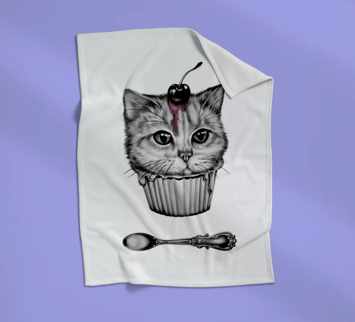 Cupcat Fleecedecke von Maria Vdovichenko