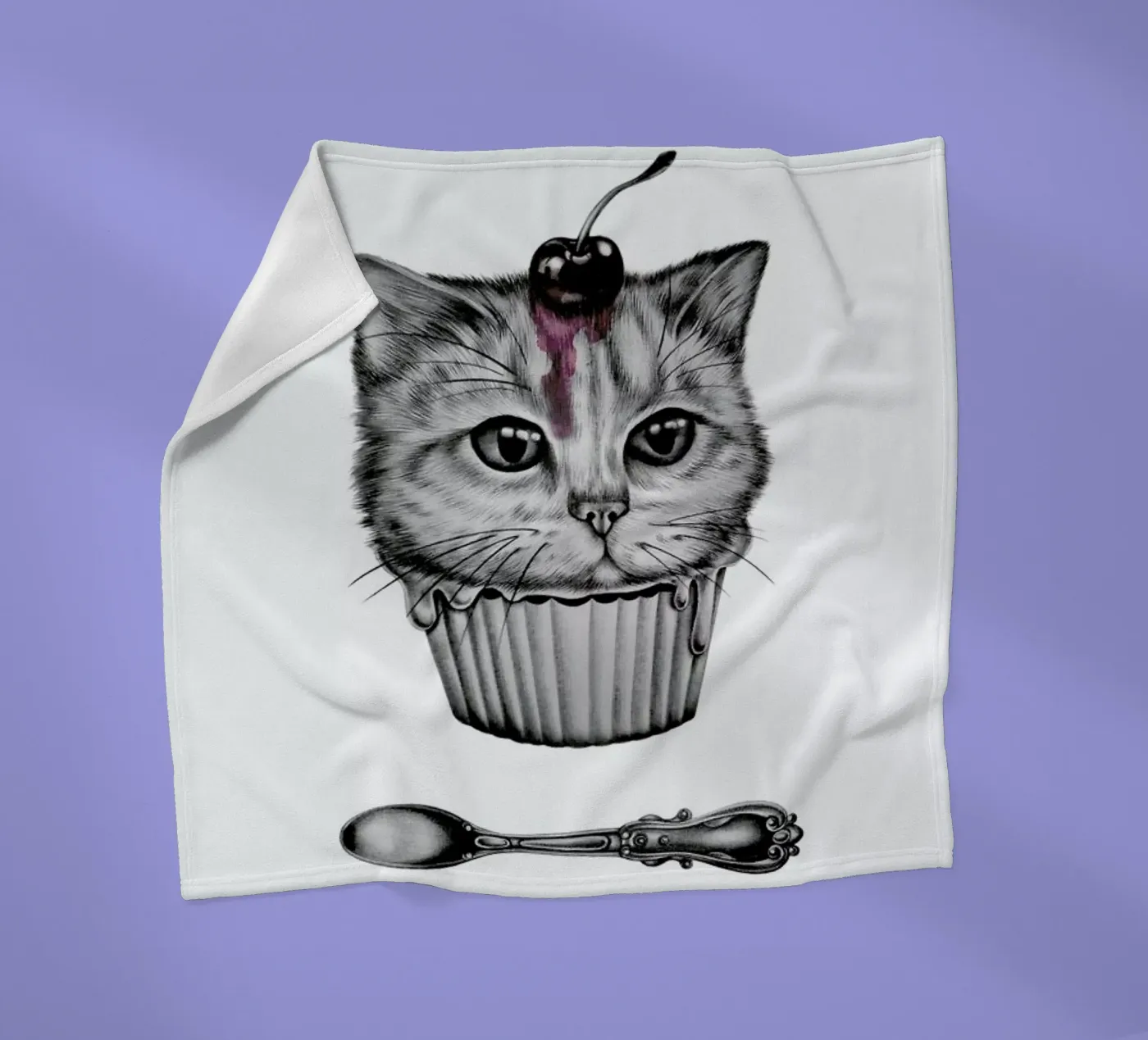 Cupcat plaid polaire de Maria Vdovichenko