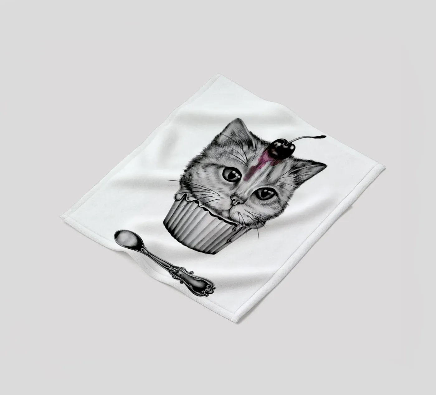 Cupcat Fleecedecke von Maria Vdovichenko