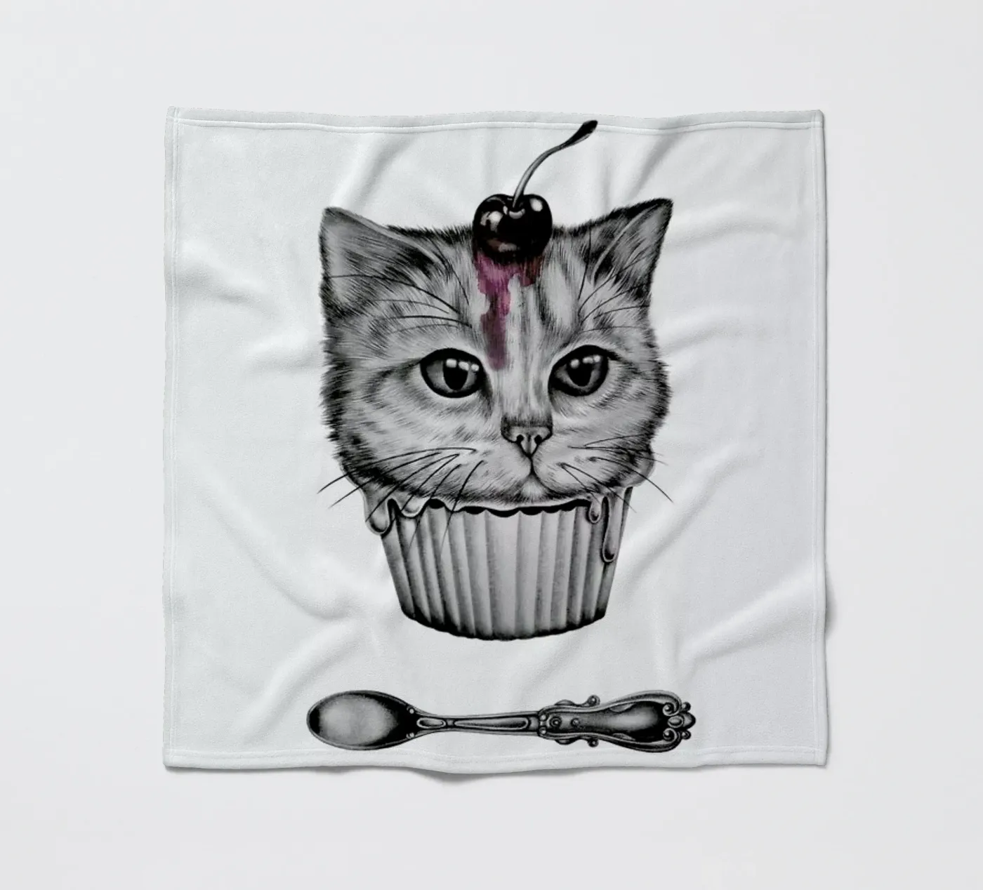 Cupcat Fleecedecke von Maria Vdovichenko