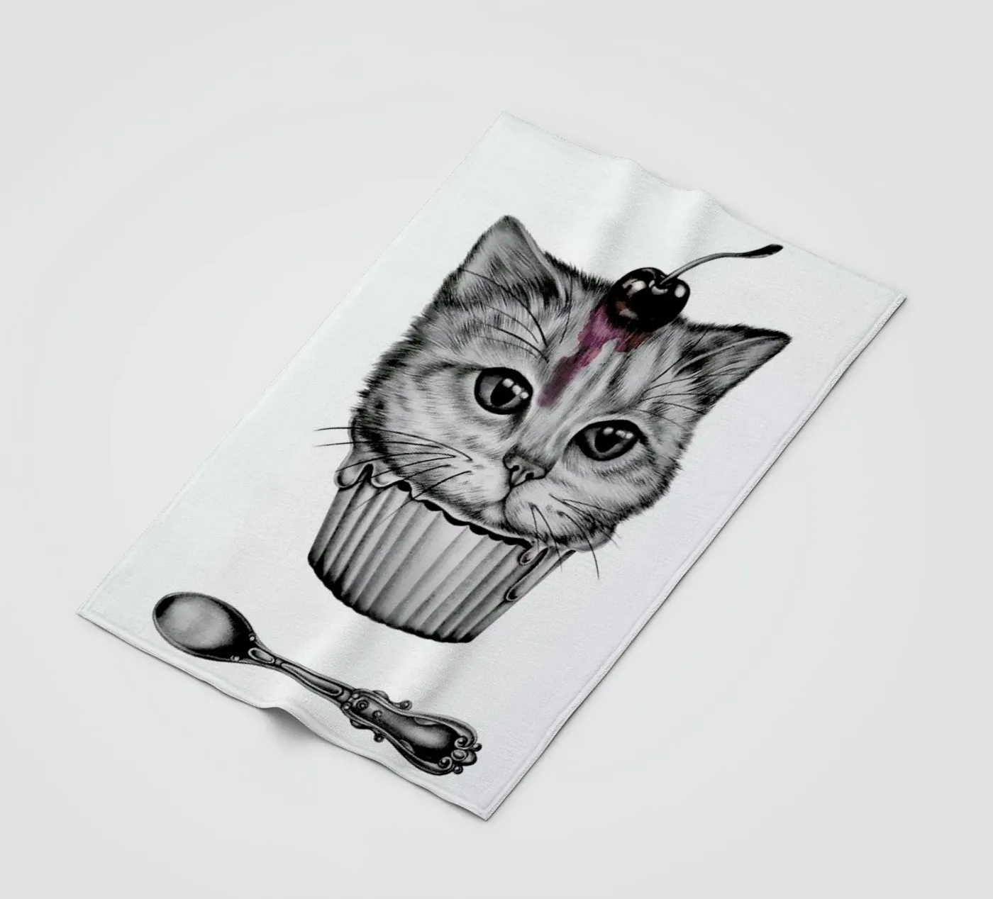 Cupcat Fleecedecke von Maria Vdovichenko