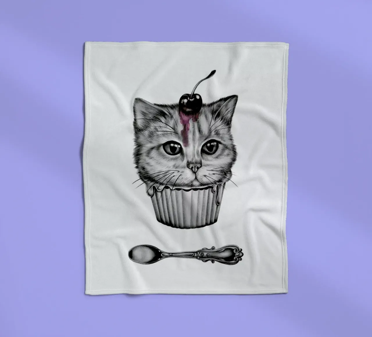 Cupcat Fleecedecke von Maria Vdovichenko