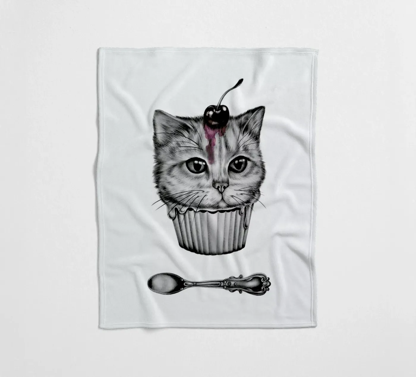 Cupcat plaid polaire de Maria Vdovichenko