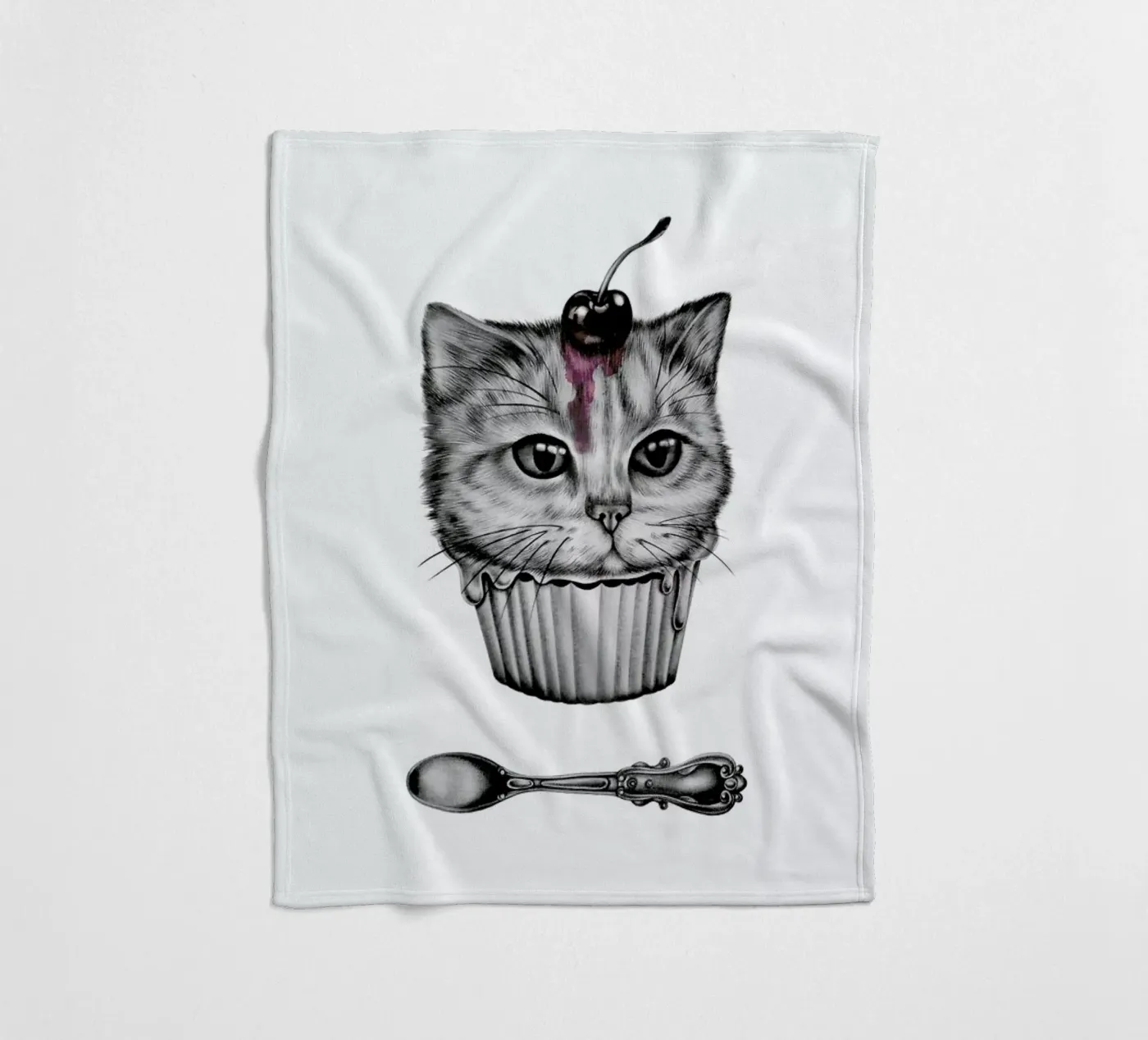 Cupcat Fleecedecke von Maria Vdovichenko