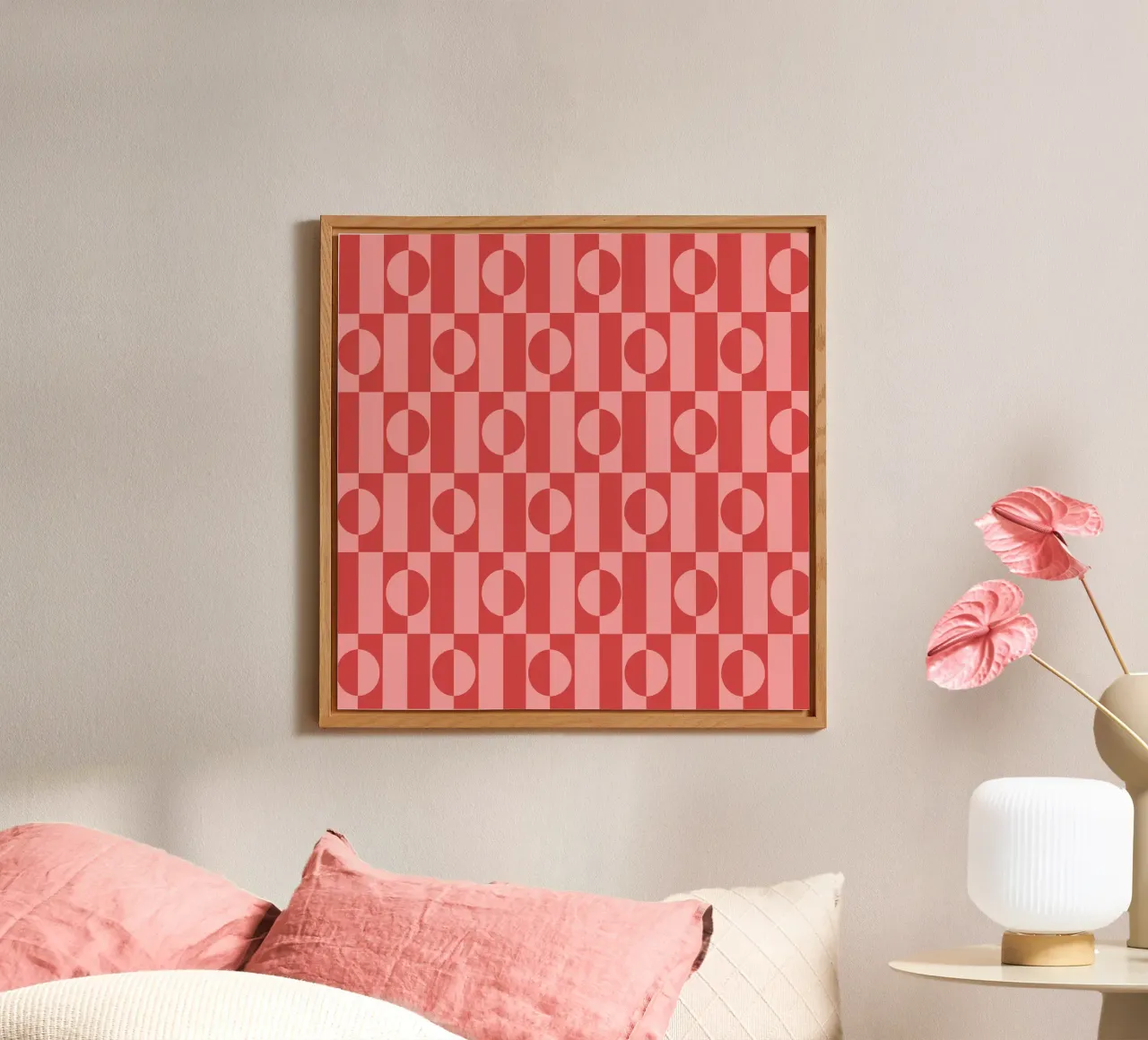 Rose eclectic geometric mid century modern pattern alluminio dibond da TijanaArtStudio88