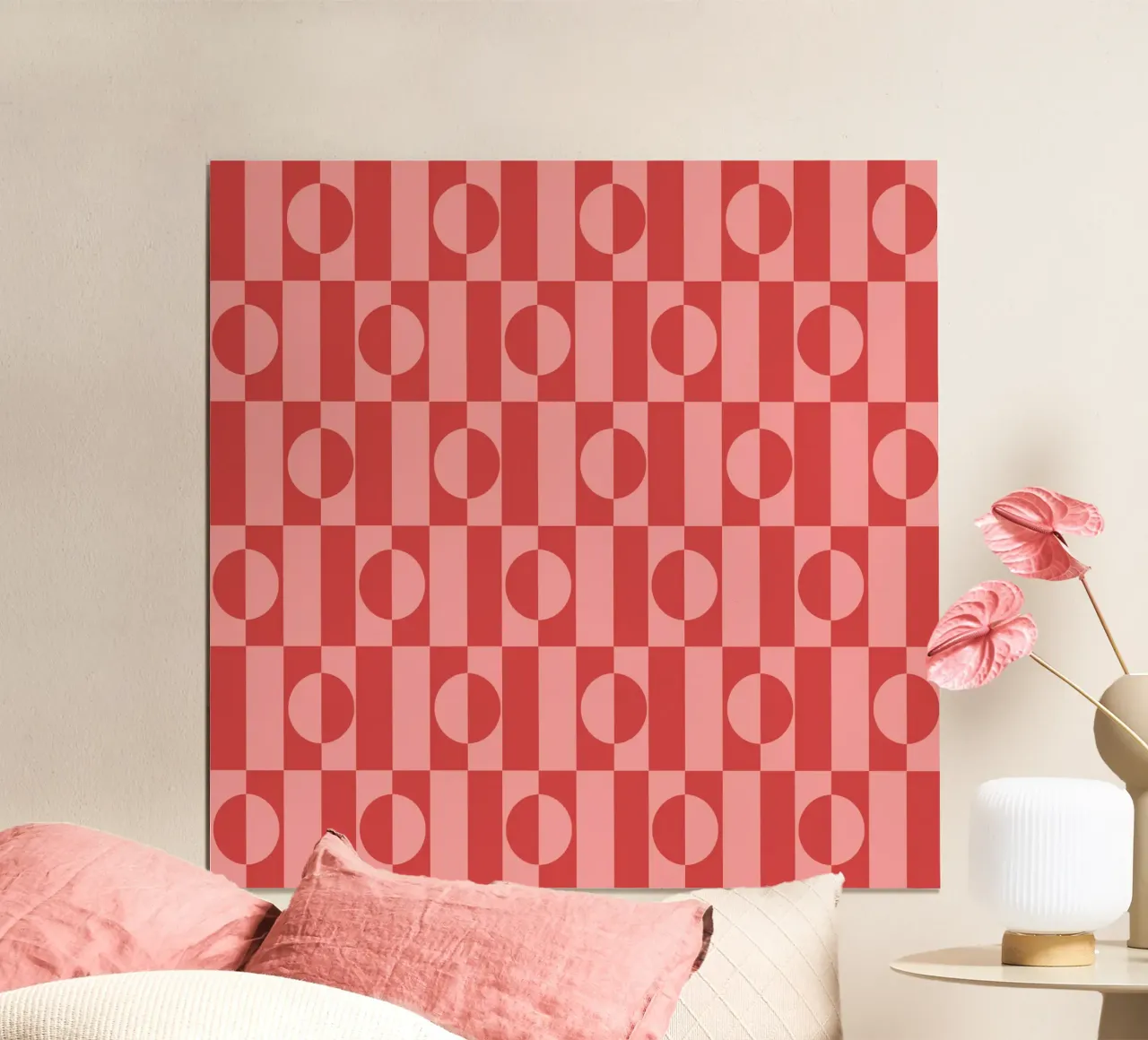 Rose eclectic geometric mid century modern pattern carta hahnemühle da TijanaArtStudio88