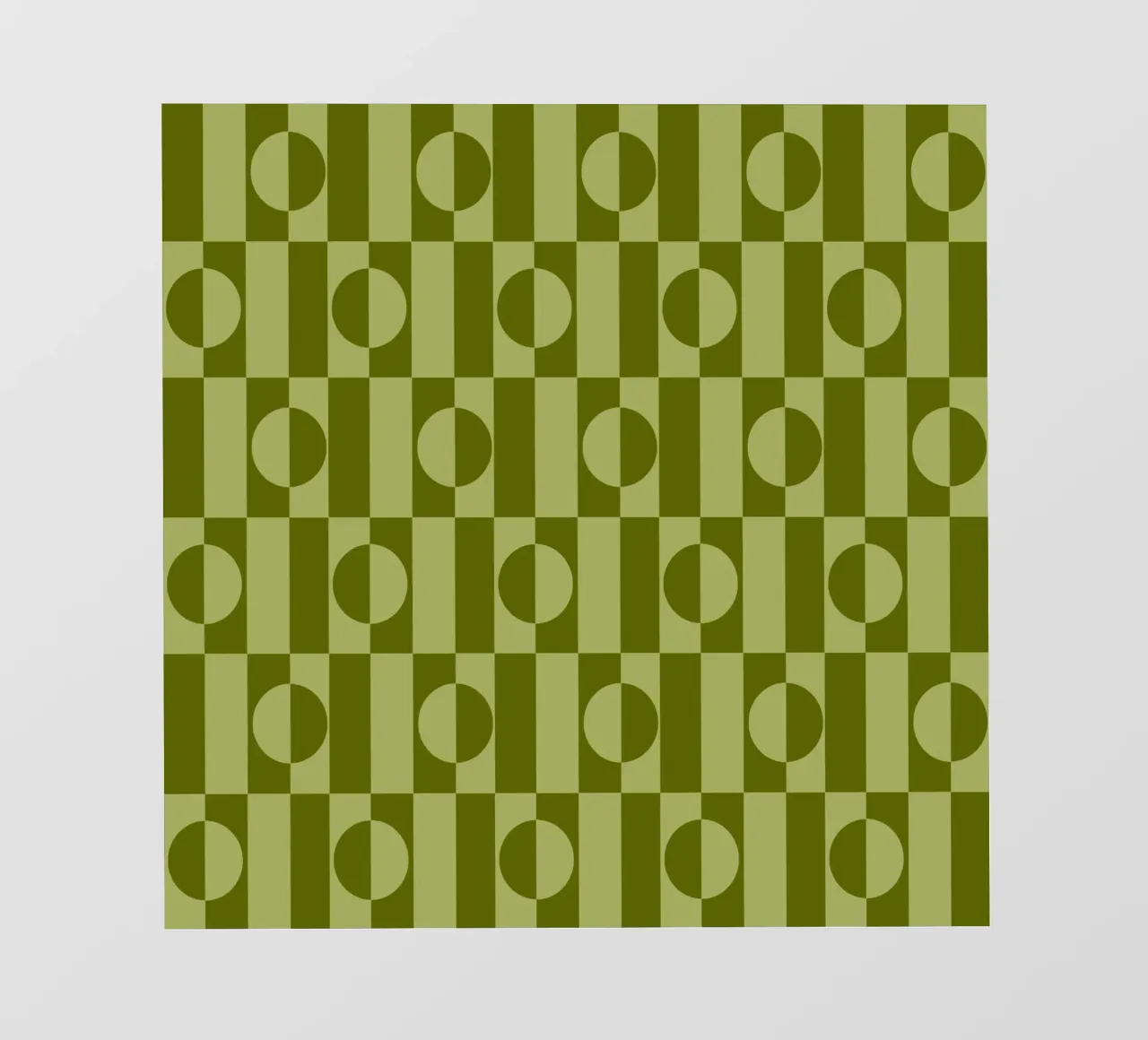 Olive green eclectic geometric mid century modern pattern pellicola backlit da TijanaArtStudio88