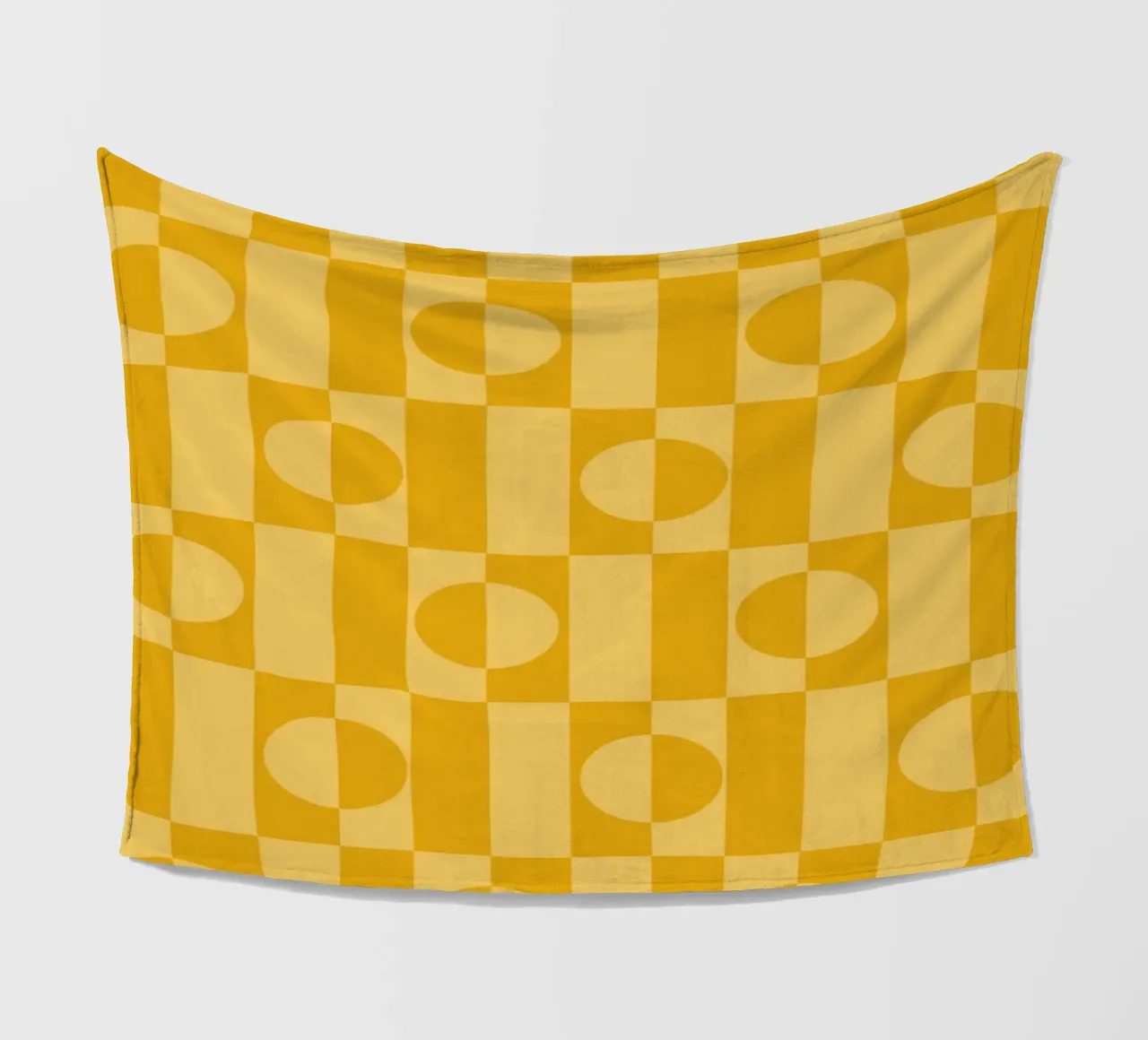 Yellow eclectic geometric mid century modern pattern coperta in pile da TijanaArtStudio88