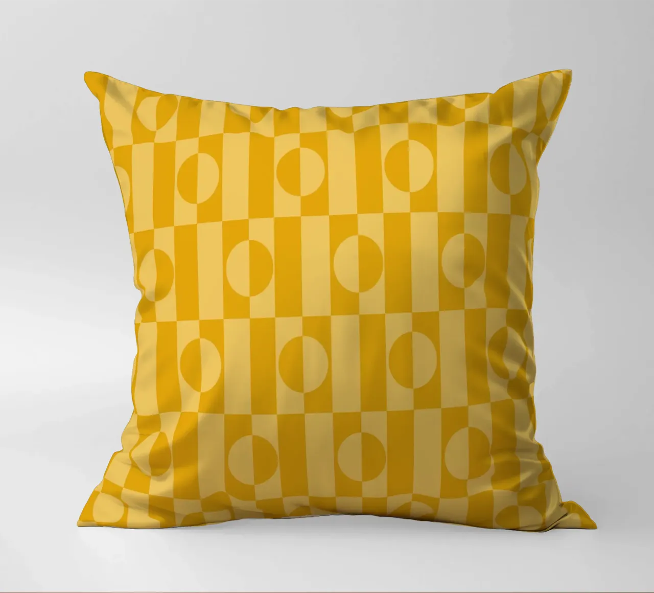 Yellow eclectic geometric mid century modern pattern cuscino da TijanaArtStudio88