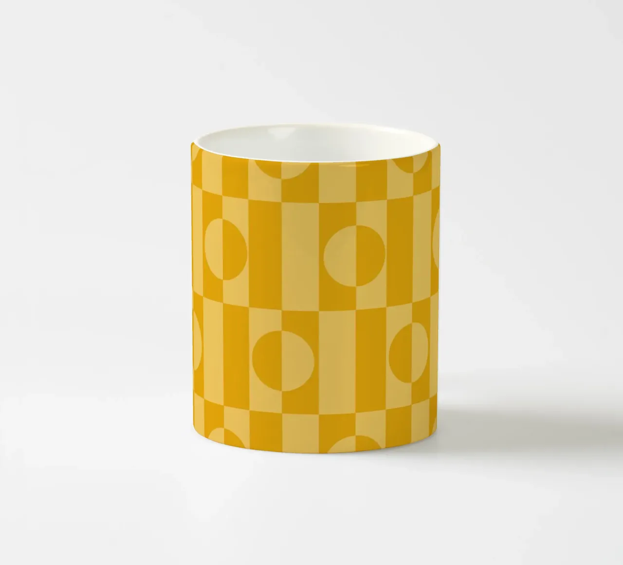 Yellow eclectic geometric mid century modern pattern tazza in ceramica da TijanaArtStudio88