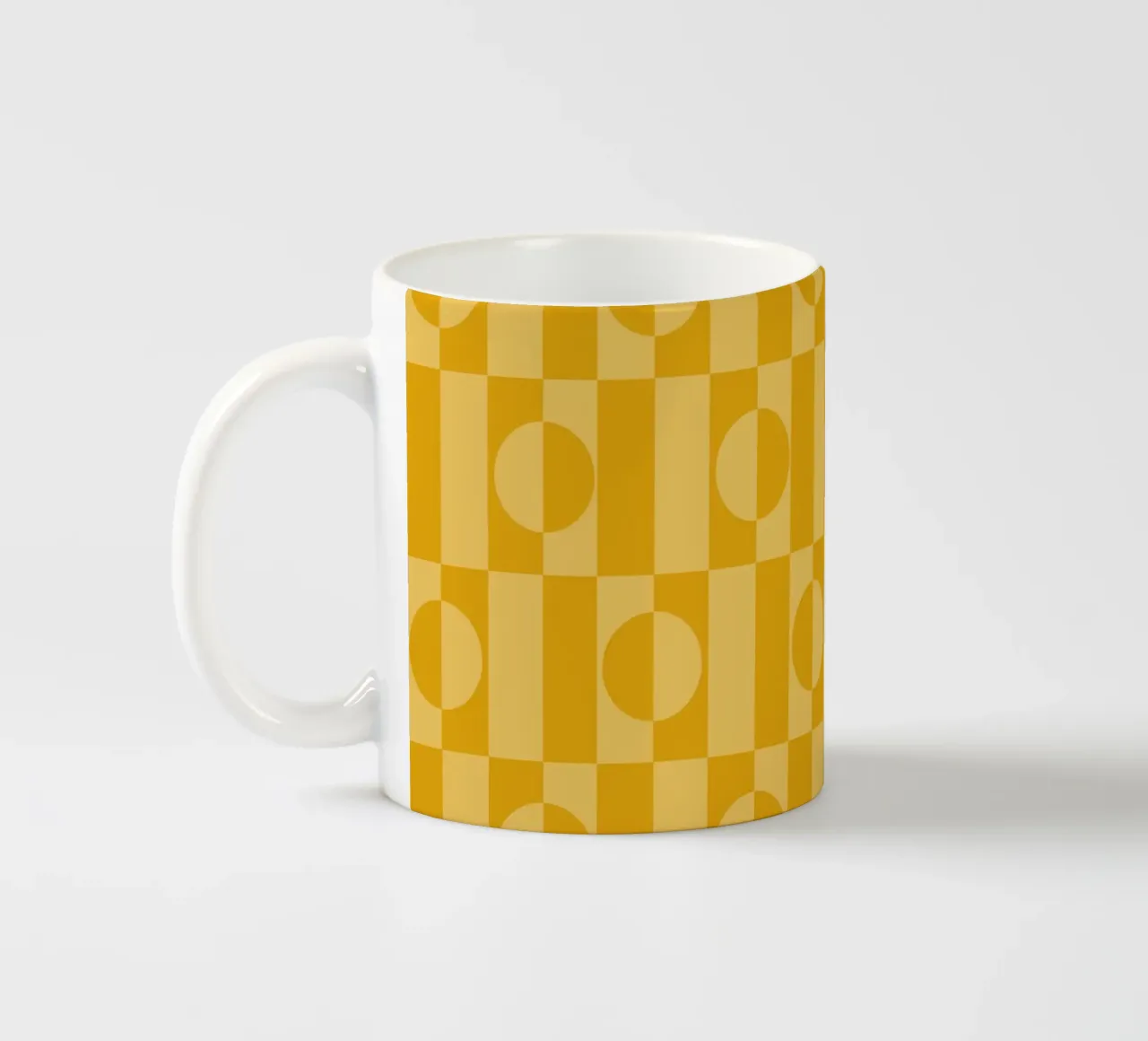 Yellow eclectic geometric mid century modern pattern tazza in ceramica da TijanaArtStudio88