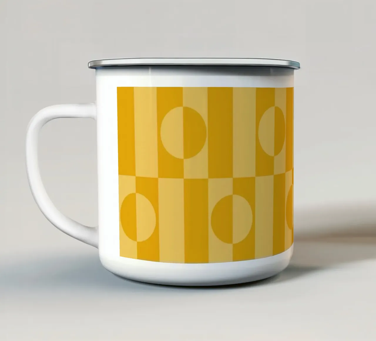 Yellow eclectic geometric mid century modern pattern tazza in smalto da TijanaArtStudio88