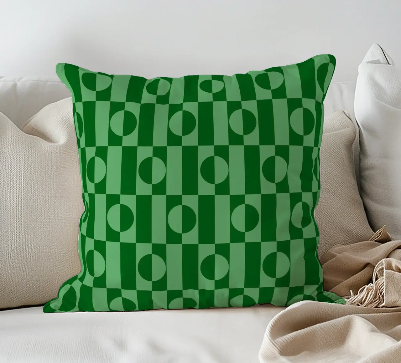 Mint green eclectic geometric mid century modern pattern cuscino da TijanaArtStudio88