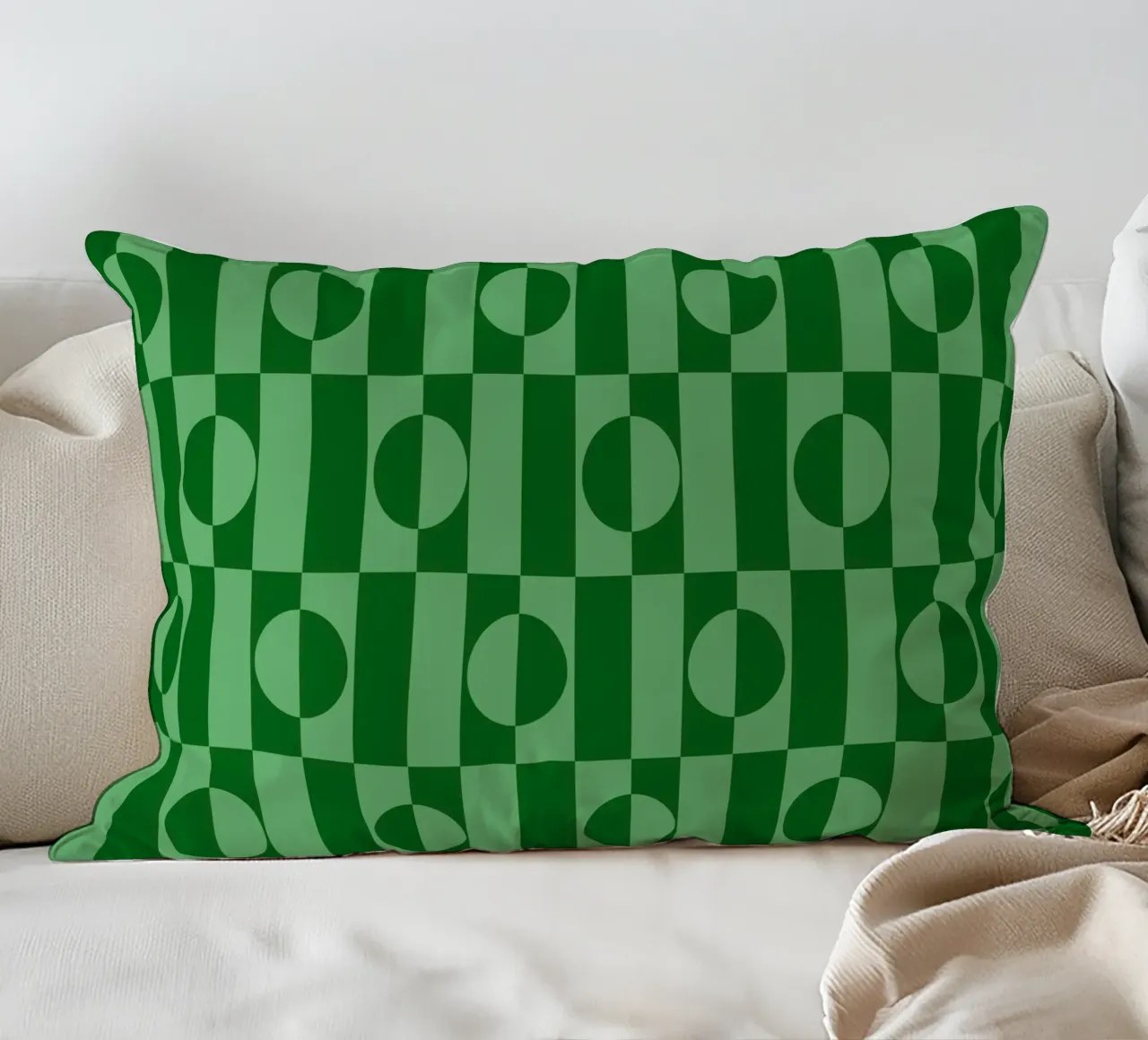 Mint green eclectic geometric mid century modern pattern cuscino da TijanaArtStudio88